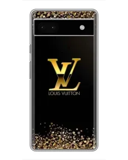 Чехол для Google Pixel 6a с картинкой «LV — золотые искры»