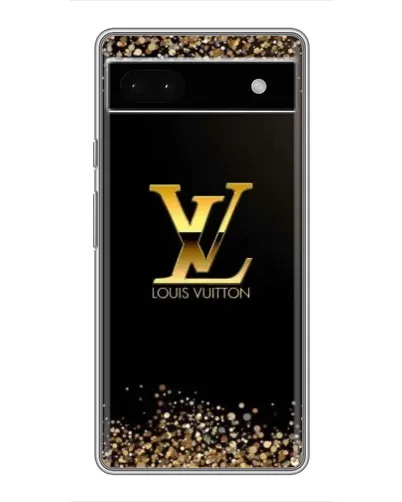 Чехол для Google Pixel 6a с картинкой «LV — золотые искры»