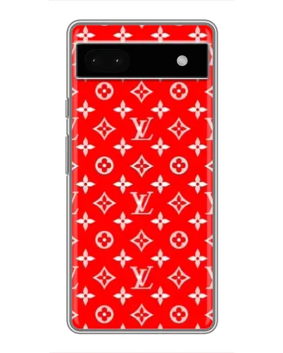 Чехол для Google Pixel 6a с картинкой «Яркий паттерн LV»