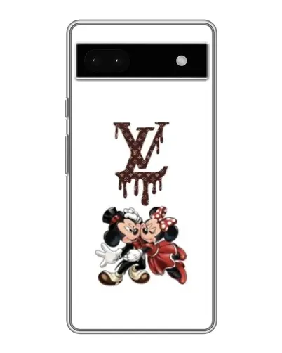 Чехол для Google Pixel 6a с картинкой «LV и Микки Маус»
