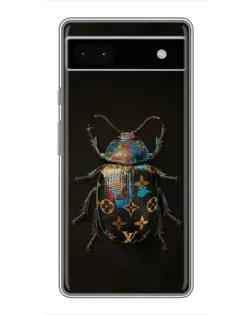Чехол для Google Pixel 6a с картинкой «LV — мраморный принт»