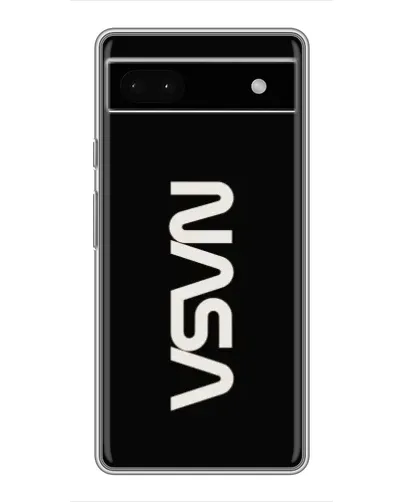 Чехол для Google Pixel 6a с картинкой «NASA — вертикальный логотип»