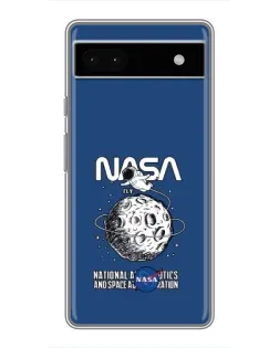 Чехол для Google Pixel 6a с картинкой «NASA — лунная миссия»