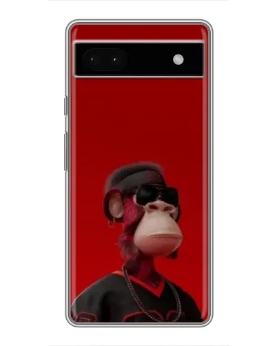 Чехол для Google Pixel 6a с картинкой «Bored Ape в красном»