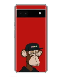 Чехол для Google Pixel 6a с картинкой «Bored Ape — красный фон»