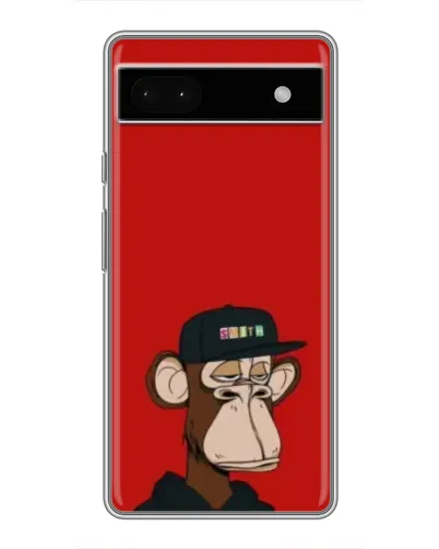 Чехол для Google Pixel 6a с картинкой «Bored Ape — красный фон»
