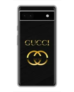 Чохол для Google Pixel 6a з картинкою «Золотий логотип Gucci»