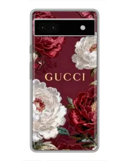 Чохол для Google Pixel 6a з картинкою «Gucci — бордові троянди»