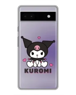 Чехол для Google Pixel 6a с картинкой «Kuromi — фиолетовый арт»
