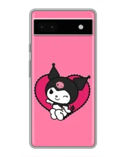 Чехол для Google Pixel 6a с картинкой «Kuromi — любовь в сердце»