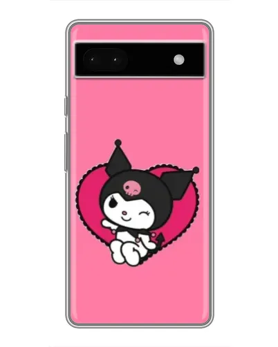 Чехол для Google Pixel 6a с картинкой «Kuromi — любовь в сердце»