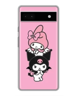 Чехол для Google Pixel 6a с картинкой «My Melody и Kuromi»