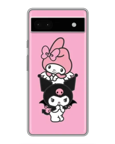Чехол для Google Pixel 6a с картинкой «My Melody и Kuromi»