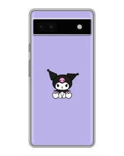 Чехол для Google Pixel 6a с картинкой «Kuromi — фиолетовый минимализм»