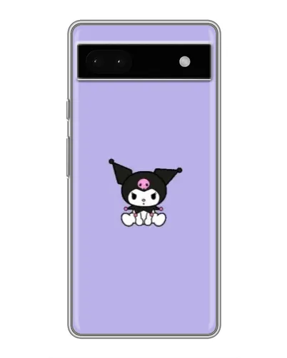 Чехол для Google Pixel 6a с картинкой «Kuromi — фиолетовый минимализм»