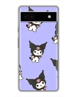 Чехол для Google Pixel 6a с картинкой «Паттерн с Kuromi»