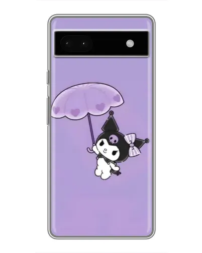 Чехол для Google Pixel 6a с картинкой «Kuromi с зонтиком»