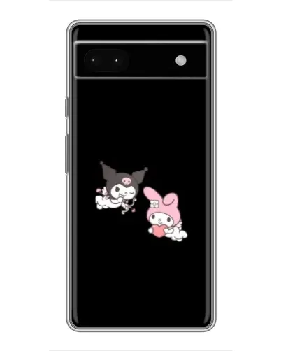 Чехол для Google Pixel 6a с картинкой «My Melody и Kuromi»