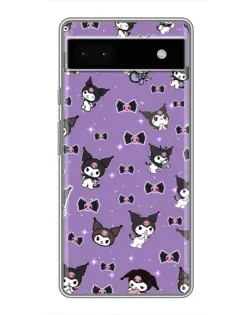 Чехол для Google Pixel 6a с картинкой «Kuromi — паттерн»