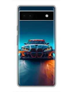 Чохол для Google Pixel 6a з картинкою «BMW — вогні неону»