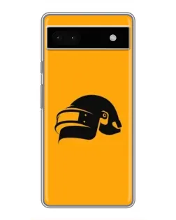 Чехол для Google Pixel 6a с картинкой «PUBG — золотой шлем»