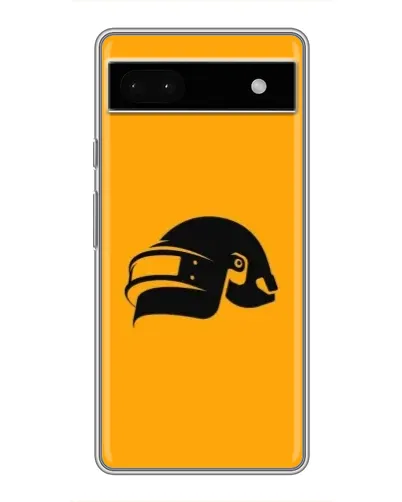 Чехол для Google Pixel 6a с картинкой «PUBG — золотой шлем»