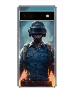 Чехол для Google Pixel 6a с картинкой «PUBG — реалистичный герой»