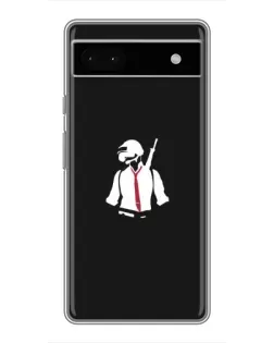 Чехол для Google Pixel 6a с картинкой «PUBG — силуэт воина»