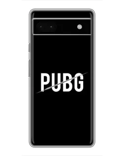 Чехол для Google Pixel 6a с картинкой «PUBG — белый логотип»