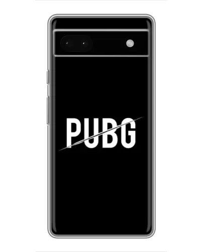 Чехол для Google Pixel 6a с картинкой «PUBG — белый логотип»