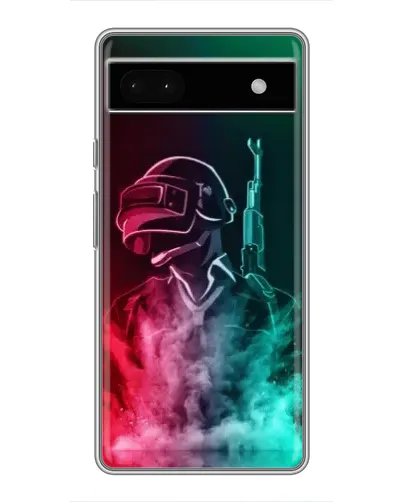 Чехол для Google Pixel 6a с картинкой «PUBG — огненный воин»