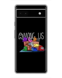 Чехол для Google Pixel 6a с картинкой «Логотип Among Us»