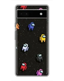 Чехол для Google Pixel 6a с картинкой «Космический паттерн Among Us»
