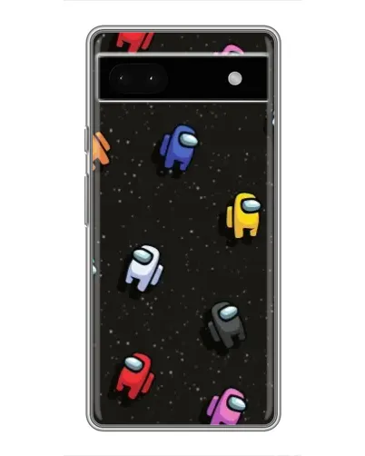 Чехол для Google Pixel 6a с картинкой «Космический паттерн Among Us»