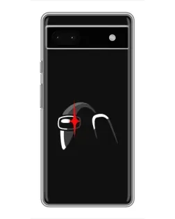 Чехол для Google Pixel 6a с картинкой «Among Us шлем»
