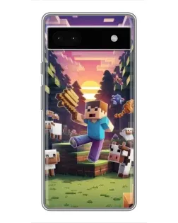 Чехол для Google Pixel 6a с картинкой «Стив на ферме»