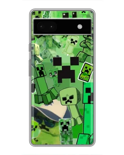 Чохол для Google Pixel 6a з картинкою «Кріпери Minecraft»