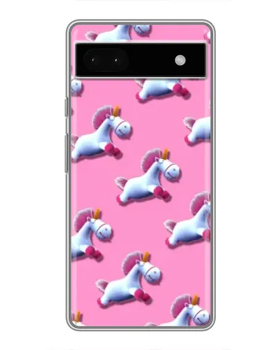 Чехол для Google Pixel 6a с картинкой «Единороги на розовом»
