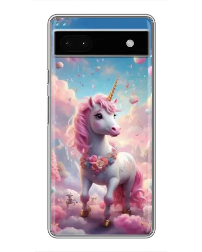 Чехол для Google Pixel 6a с картинкой «Единорог среди облаков»