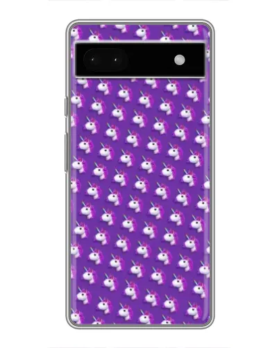 Чехол для Google Pixel 6a с картинкой «Единороги на фиолетовом»