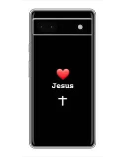 Чохол для Google Pixel 6a з картинкою «Серце - Jesus»