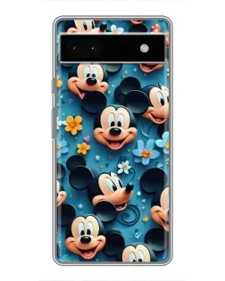 Чехол для Google Pixel 6a с картинкой «Паттерн Микки и Минни»