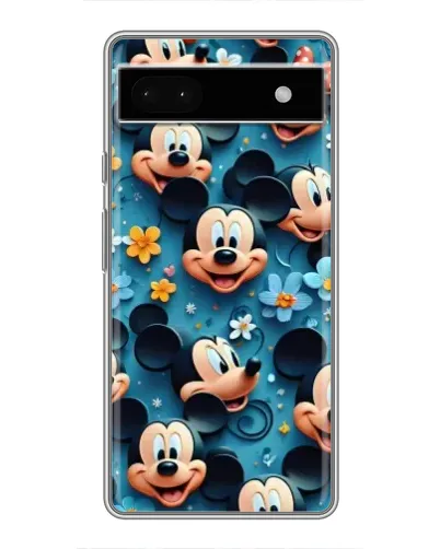 Чехол для Google Pixel 6a с картинкой «Паттерн Микки и Минни»
