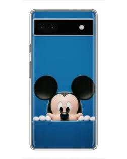 Чехол для Google Pixel 6a с картинкой «Микки выглядывает»