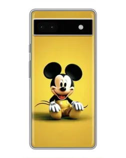 Чехол для Google Pixel 6a с картинкой «Микки на желтом»
