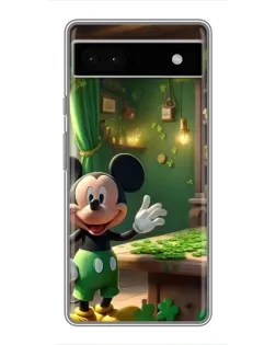 Чехол для Google Pixel 6a с картинкой «Микки в мастерской»