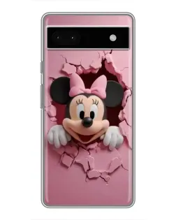 Чехол для Google Pixel 6a с картинкой «Минни сквозь стену»