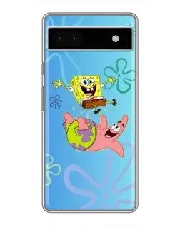 Чехол для Google Pixel 6a с картинкой «Спанч Боб и Патрик»