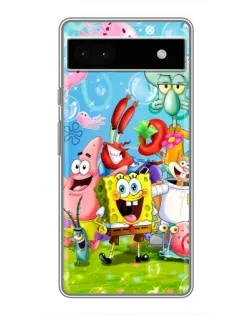 Чехол для Google Pixel 6a с картинкой «Губка Боб и друзья»