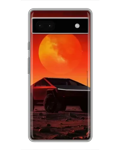 Чехол для Google Pixel 6a с картинкой «Cybertruck на Марсе»